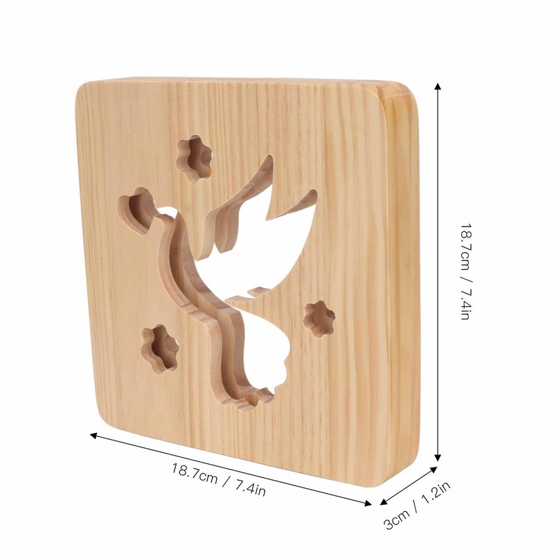 2W 3D Wood Carving Lamp Warm White Light Peace Dove