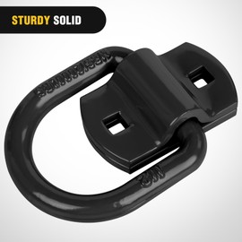 Nilight 4 PCS D Ring Tie Down Anchor 1/2" Heavy Duty Tie Down Rings with Screws Bolts on Trailer Truck Bed Cargo 12000 Lbs Break Strength Tie Down Anchors Hook Black