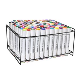 Yomjarl Marker Organizer,Paint Brush Holder,Pen Display Stand with Handle&Dividers,Large Capacity Art Supply Holder,Rustproof Metal Organizer for Painting Tool,Calligraphy Brushes,Pens,Craft Supplies