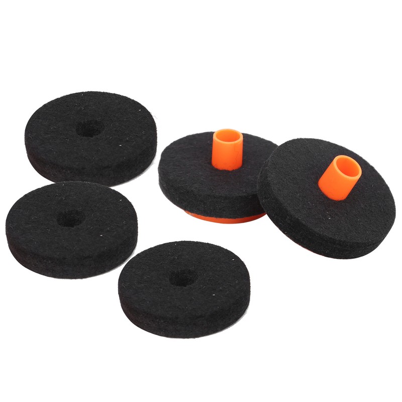 7Pcs Drum Felt Pad Kit Black Orange Red Wear Resistant