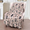 ICAAV Gothic Witchcore Flannel Blanket 60x80in,Skulls,Candles,Spell Books and Moons on