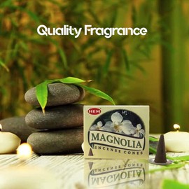 Magnolia - Case of 12 Boxes, 10 Cones Each - HEM Incense From India