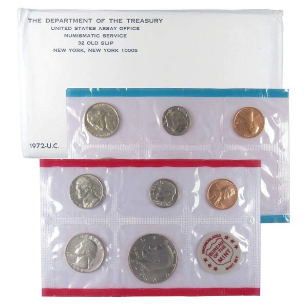 1972 Uncirculated Coin Set U.S Mint Original Government Packaging OGP