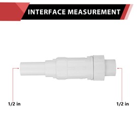 (Pack of 2) EFIELD 1/2 Inch PVC Expansion Repair Coupling for Broken or Cracked Pipe, Schedule 40, White,(PVC028-2)