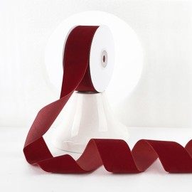 MEEDEE Dark Red Velvet Ribbon 1.5 Inch Single Face Nylon Velvet Ribbon 10 Yards Spool Red Christmas Ribbon Velvet for Christmas Tree, Gift Wrappig, Rustic Wreath, Velvet Bow, Hair Bows, Home Decor