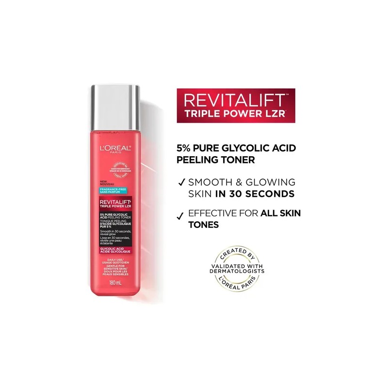 L’Oréal Revitalift tónico 5 % ácido glicólico + aloe, alisa