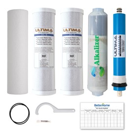 Ultima 7/VII 5 Stage Universal Reverse Osmosis Under Sink Water Filter System Replacements with 50 GPD RO Membrane and Alkalizer Post Carbon Filter Kit…