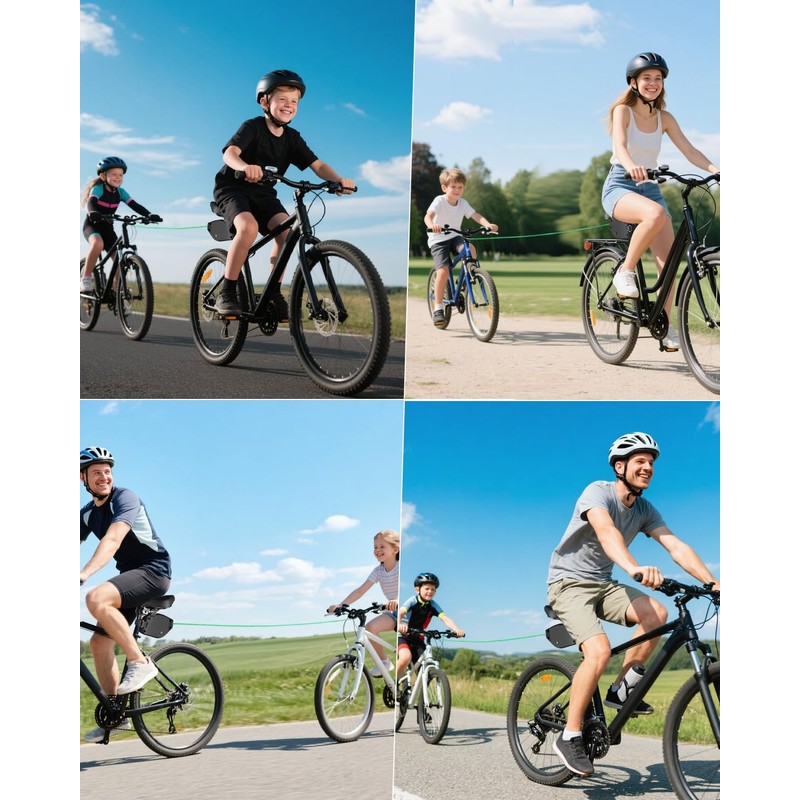 MAIKEHIGH Bike Tow Rope for Kids, Retractable Towing Strap System
