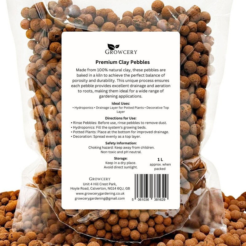 Growcery Premium Clay Pebbles For Plants: Multipurpose Growing Medium for