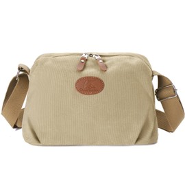Crossbody Bag for Women Small Canvas Lightweight Crossbody Purses Shoulder Bag (Khaki)
