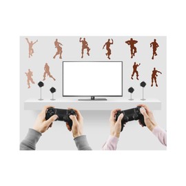 StickerDeen | Floss Dancer Gaming Style Decoration Removable Wall Art Vinyl Decal Stickers | (Pack of 10) (Copper Metallic