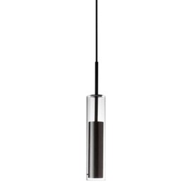 Dainolite LUN-1LEDP Luna Modern LED Dimmable Pendant Lighting Fixture for Kitchen, Dining Room, Bar or Game Room with Clear Glass Tube Shade - 3500K - 12" - Black