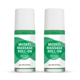ALMIVITAL 2-er Set Muskel-Massage-Roll-On to go | After Workout Entspannung für die Muskeln | Massage & Wärmebehandlung | Punktgenau bei Muskelkater | Natürliches Magnesium-Öl | á 50ml