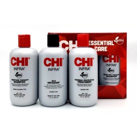 CHI Infra Shampoo, Treatment & Silk Infusion 12 oz each Trio Set