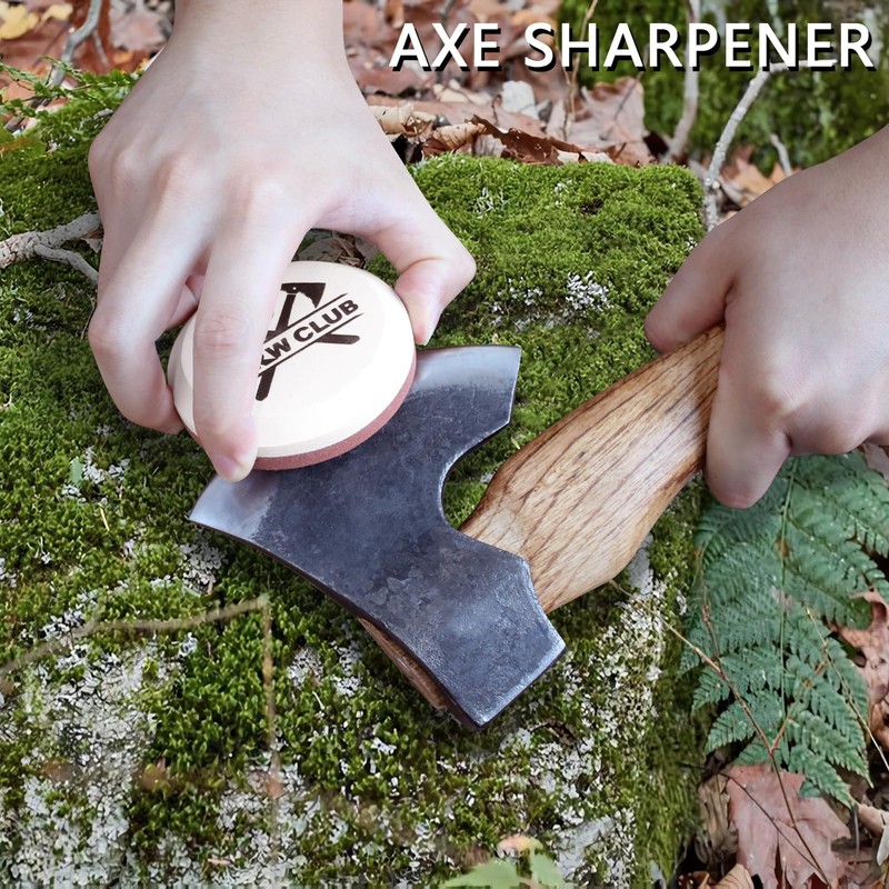 THRWCLUB Axe Sharpener 400/1000 Grit - Hatchet/Axe Sharpening Stone, Axe