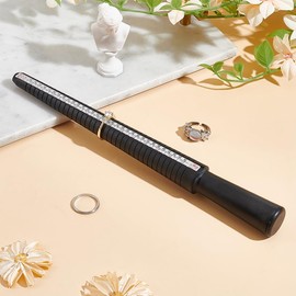 UNICRAFTALE 4 Types Ring Sizing Measuring Tool Plastic Ring Mandrel American Hong Kong Japanese European Size Ring Sizing Mandrel for Accurate Measurements Black Ring Stick Mandrel