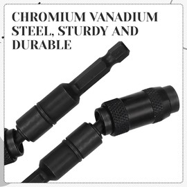 Drill Bit Holder 90mm Magnetic Bit Holder Hex Shank Flexible Drill Bit Extension 1/4 Inch Quick Release Screw Drill Tip with 10 Types Screwdriver Bits for Narrow Spaces or Corners (11-Piece Set)