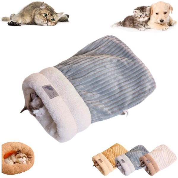 JCATPD Cat Sleeping Bag for Indoor Cats Cozy Winter Cat