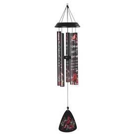 ICE ARMOR 30" Long Red Cardinal Stamped Tube Wind Chime Statue Sculpture Ornament Decoration Home/Room Decor and Gift Ideas for Housewarming, Holidays and Birthdays Great Collectible Addition