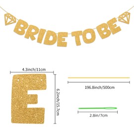 Glitter Champagne Gold Bride to be Banner Bachelorette Party Banner DIY Banner Kit for Bridal Shower Decorations Bride Wedding Engagement Sign Decorations Gold Party Supplies