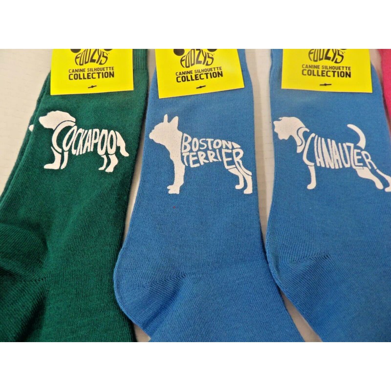 Adult Med.6-11 Dog Breed Silhouette Footwear Dog Socks Pick 2