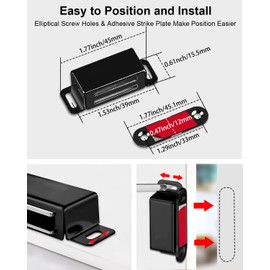 Jiayi Magnetic Door Catches 12 Pack Cabinet Door Magnets Black Magnetic Door Latches Catches Cupboard Door Closures for Kitchen Wardrobe Drawer Closet Door Closing