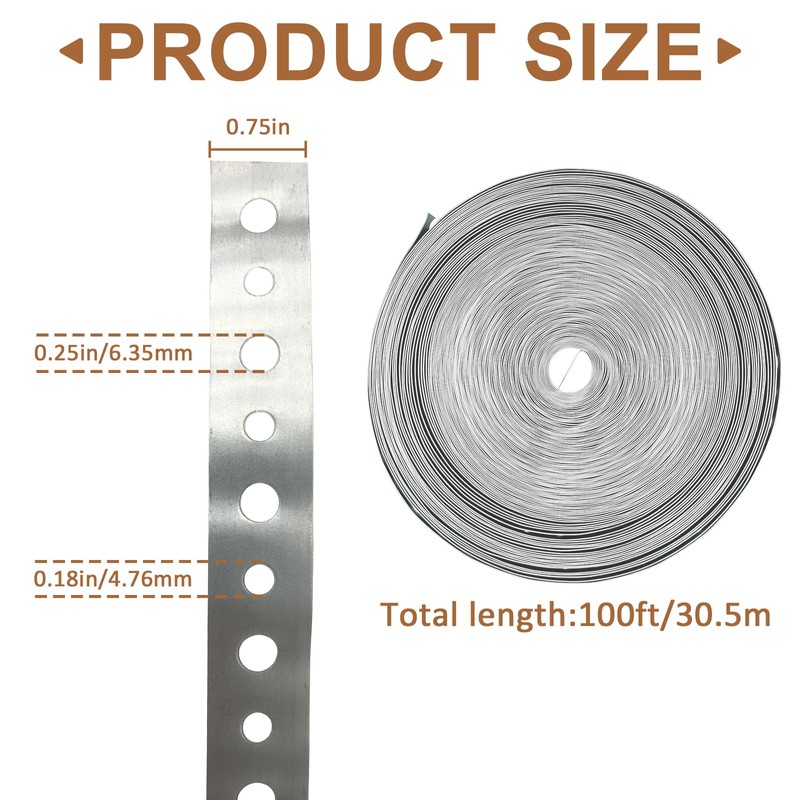 AxiSculpt 2Pack Galvanized Pipe Hanger Strap Metal Pipe Strap 3/4-Inch