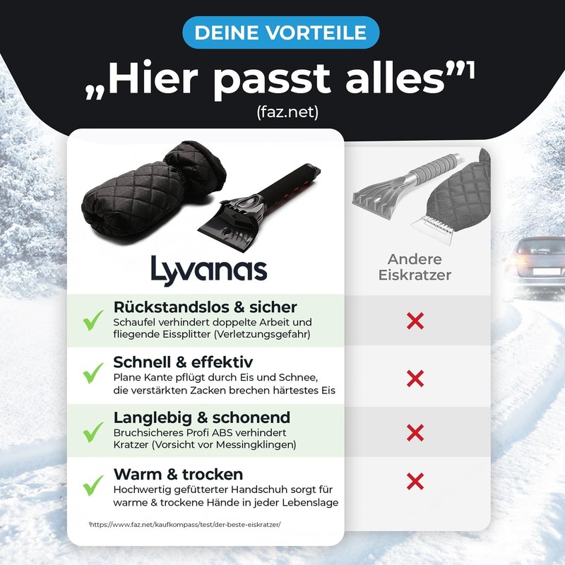 LYVANAS Ice Scraper Car with Glove Test Winner 2026* -