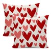 Valentine Pillow Covers 18x18 Set Of 2 Romantic Red Pink