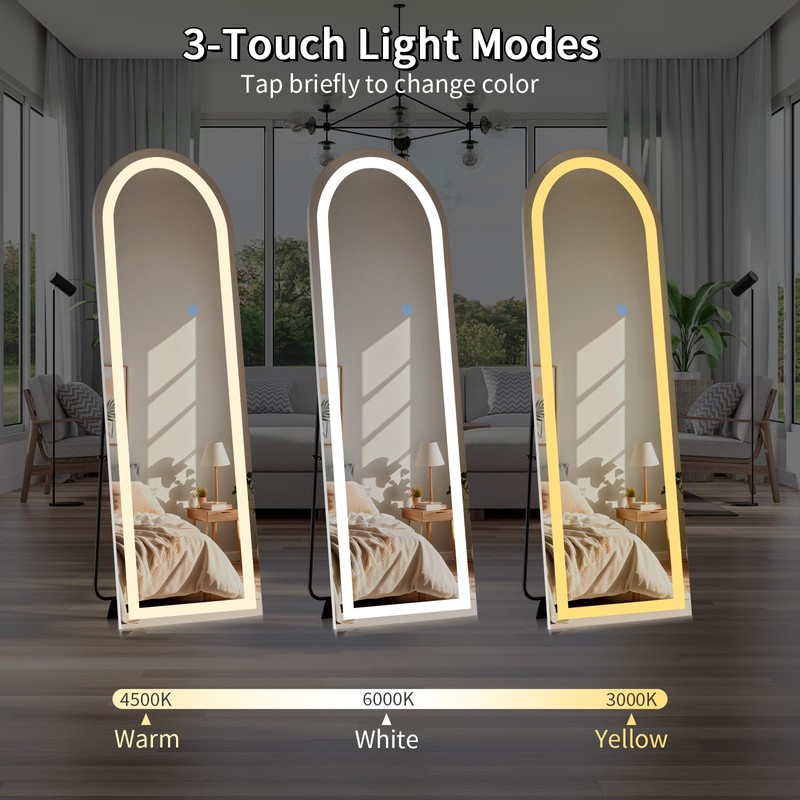 Koonmi Full Length Mirror with LED Lights 56"x20"