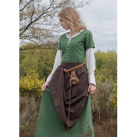 Battle-Merchant Long Medieval Cotton Apron for Medieval Viking LARP or Costume Women One Size, brown