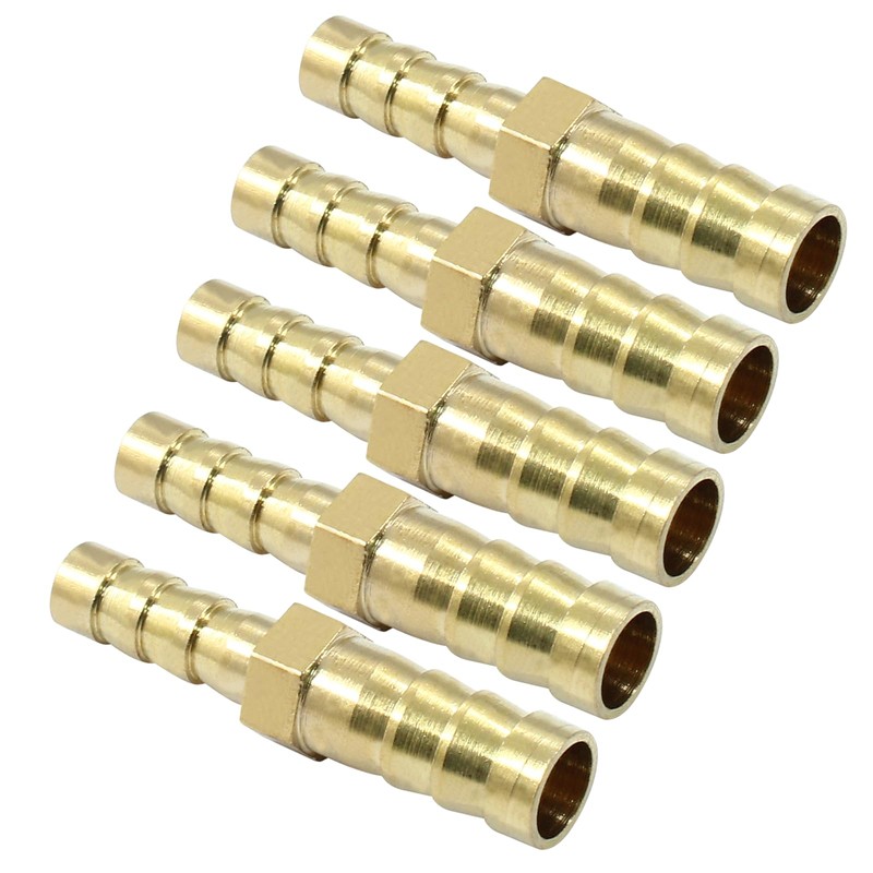 Rierdge 5 Pcs Brass Barb Fitting 8mm to 6mm Barbed
