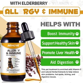 Dog Allergy Dietary Supplement - Immune Support Supplement - Support Skin Issues - Natural Pet Supplement for Dog Allergy Relief with Turmeric & Milk Thistle