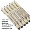Extra Fine Point Writing Pens: 6 Black Ultra Thin 0.25mm
