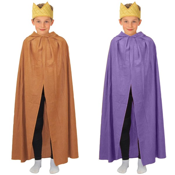 Charlie Crow Viking/Saxon/Celt/Briton warrior king cloak with crown costume Set