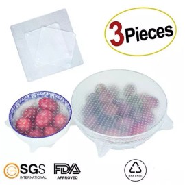 Rolican Kitchen Home Premium Silicone Stretch Wraps Cover 3-pack Various Size Reusable - 1 set