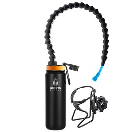 Giraffe Bottle Tower XL Hands Free Drinking System, Insulated Stainless Steel Bottle, with Round Tube Mounted Bottle Holder (length 25 in / 63 cm)