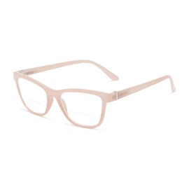 Readers.com Reading Glasses: The Eiffel Bifocal Reader, Plastic Cat Eye Style for Women - Glossy Pink, 1.25