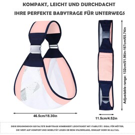 Ergonomic Baby Carrier for Newborns - Breathable Mesh Hip Carrier - Machine Washable & Adjustable (Pink)