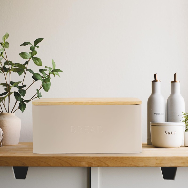 ZICOTO Beautiful Bread Box With Wooden Lid For Your Kitchen