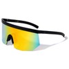 Dweebzilla XL Oversized Semi Rimless Sport Wrap Around Shield Sunglasses