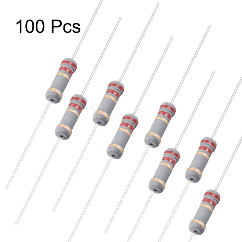 sourcing map Pack of 100 1W 2.2 Ohm Carbon Film