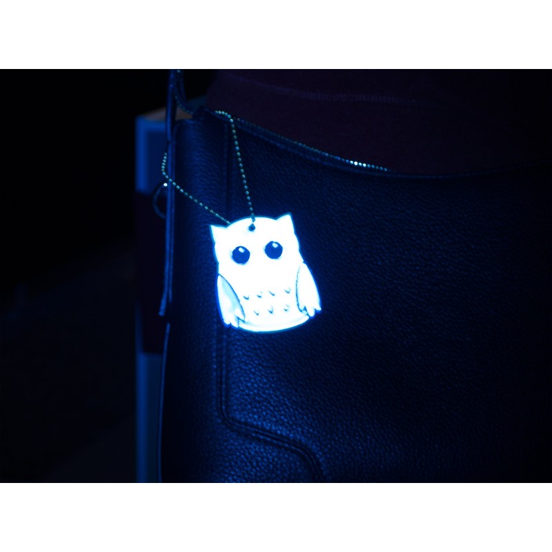 Glimmis Owl Lime/Blue Scandinavian Reflector Reflective Key Chain Retroreflective Material