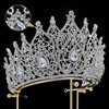 Crystal Queen Crown for Women Tall Wedding Crown for Bride