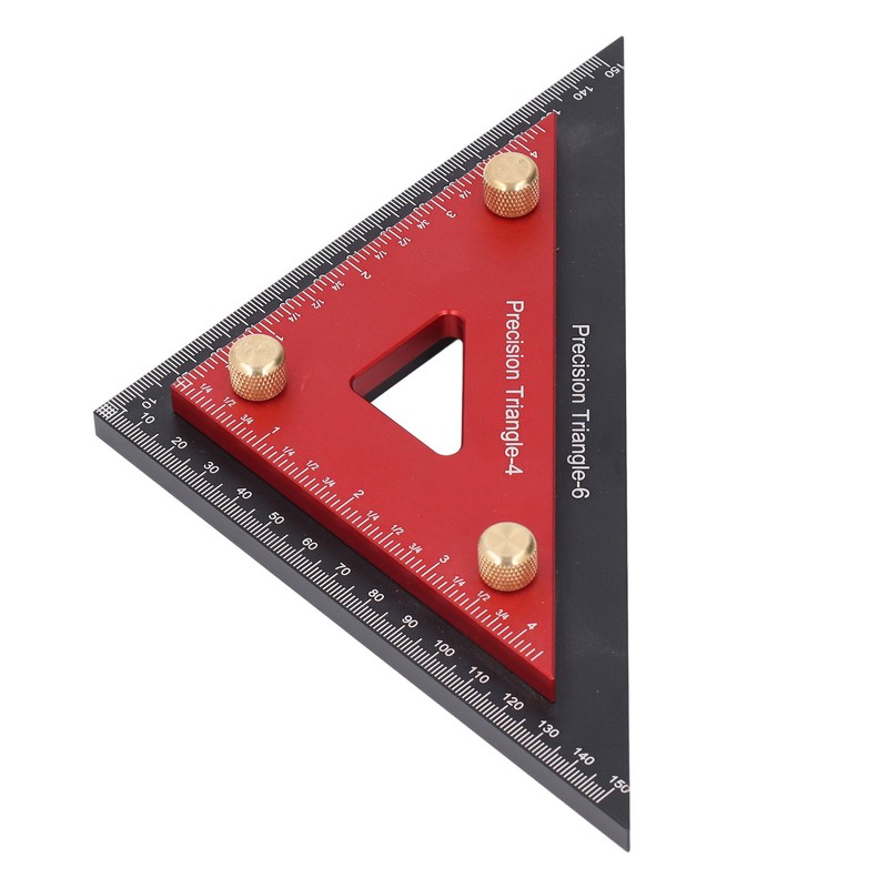 Double Triangle Ruler Detachable 4 Inch and 6 Inch Aluminum