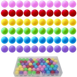 Hotgod 60 Pcs Chinese Checkers Marbles Balls in 6 Colors,Game Replacement Marbles Balls with Plastic Box for Marble Run, Marbles Game