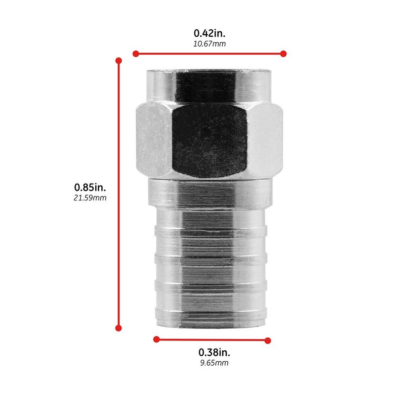GE RG6 Crimp-On F-Type Connectors, 2-Pack, Replacement Coaxial Cable Tips,