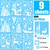 9 Sheet Christmas Reindeer Stickers Reusable Star Window Clings Christmas