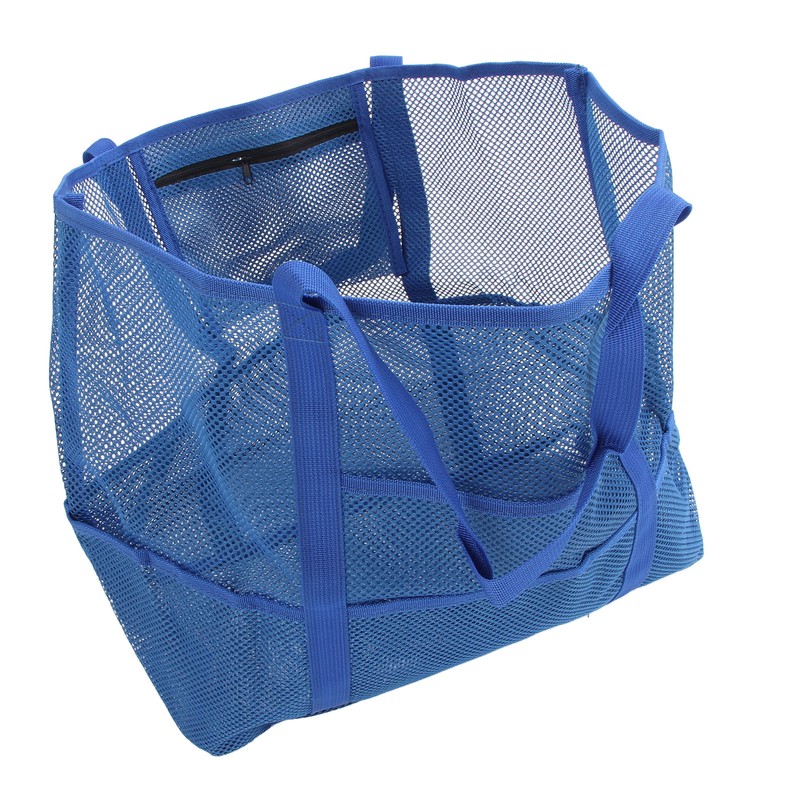 Mesh Beach Bag with 8 Pockets Waterproof Large Capacity Portable