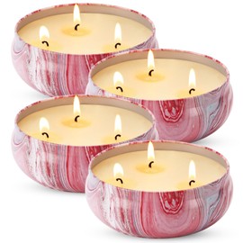 Eldemn Citronella Candles Outdoor 4 Packs 3 Wicks, 13.5oz Large Natural Soy Wax